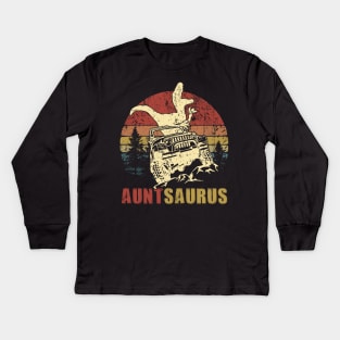 Vintage Jeep T-Shirt Auntsaurus Jeep Gift Kids Long Sleeve T-Shirt